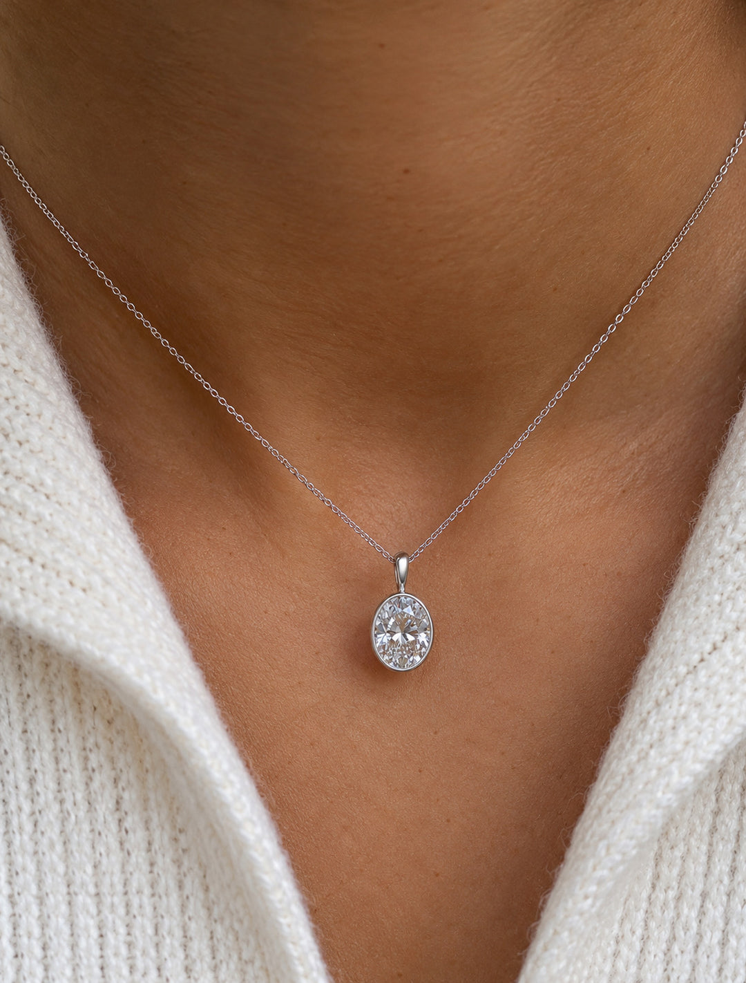 Oval Solitaire Pendant